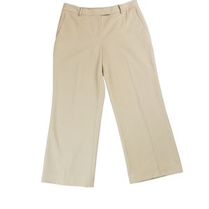 Brooks BROTHERS Womens Pant Trousers Sz 10P Petite Beige Stretch Flat Front Wove